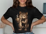 Grumpy Werewolf Coffee Cat Tee or Sweatshirt thumbnail 1