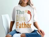 Pickleball Comfort Colors Shirt, The Dink Father, Retro Pickleball Dad Court Tee, Vintage Graphic Tee thumbnail 2