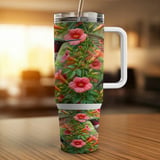 Hummingbird & Trumpet Flower 40oz Tumbler Wrap Design | Floral Bird Sublimation Digital File | Nature Lover Gift thumbnail 4