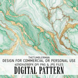 Mint Marble Tumbler Design, Gold Veins Digital Paper, Floral Scrapbooking, Watercolor Backgrounds, Digital Art, Sublimation Design thumbnail 13
