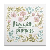 Live With Purpose Canvas Wrap, Floral Motivational Wall Art, Botanical Home Decor, Inspirational Quote, Butterfly Art thumbnail 6