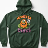 Pickleball Gildan Fleece Hoodie, Monster Dinks Funny Beast Graphic, Warm Court Pullover Sweatshirt thumbnail 5