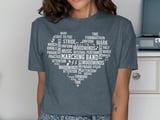 Marching Band Heart Word Cloud T-Shirt thumbnail 11
