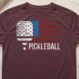Pickleball Sport-Tek Performance Tee, Pickleball USA Flag Distressed Graphic, Performance Court Apparel thumbnail 2