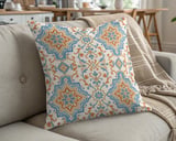 Moroccan Tile Pillow Case | Bohemian Throw Pillow Cover | Mediterranean Decor | Boho Cushion Cover | Accent Pillow thumbnail 5