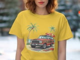 Grand Wagoneer T-Shirt, Beach Car Tee, Vintage Car Shirt, Classic SUV Tee, Summer Vibes, Palm Trees, Beach Scene, Automotive Gift thumbnail 6