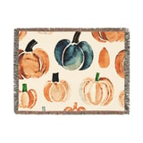 Watercolor Pumpkin Pattern Blanket, Autumn Decor Pillow, Fall Harvest Thanksgiving Throw, Decorative Home Accent, Farmhouse Cushion thumbnail 4
