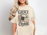 Grace For The Chaos Other, Christian New Mom Gift, Faith Baby Shower, Cozy Parenthood Design, Distressed Scripture Art thumbnail 1