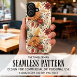 Floral Tumbler Design, Digital Download, Watercolor Flowers, Fall Tumbler Wrap, Junk Journal Paper, Printable Tumbler Png, Scrapbooking thumbnail 6