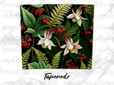 Botanical Tumbler Sublimation Design, Dark Floral 20oz Skinny Tumbler Wrap PNG, Vintage Fern & Berry Wildflower Seamless Digital thumbnail 14