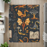 Dragon Blanket, Fantasy Blanket, Mythical Creature Blanket, Dragon Book Blanket, Magical Blanket, Nursery Blanket, Dragon Decor thumbnail 9