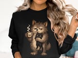 Grumpy Werewolf Coffee Cat Tee thumbnail 13