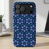 Blue Geometric Floral MagSafe® Phone Case thumbnail 3
