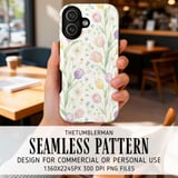 Digital Pattern, Floral Pattern, Tulip Pattern, Daisy Pattern, Watercolor Pattern, Digital Bundle, Spring Pattern, Flower Pattern, PNG JPG thumbnail 6