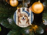 Corgi Christmas Ornament 2026, Cute Dog Holiday Tree Decor, Blue Santa Hat Corgi Mom Gift, Custom Pet Keepsake for Dog Lovers thumbnail 3