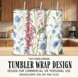 Serene Wildflower Watercolor Digital Art Size Bundle Png thumbnail 1