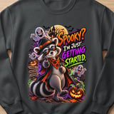 Randy the Raccoon Spooky Halloween Sweatshirt thumbnail 1