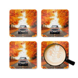 Grand Wagoneer Autumn Drive Corkwood Coaster Set, Fall Vibes, The Waggy, Car Lover Gift, USA Made thumbnail 5