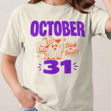 October 31st Halloween Ghost T-Shirt | Trick or Treat Spooky Season Tee with Cute Pumpkin Graphic thumbnail 1
