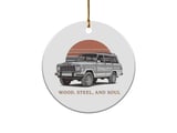 Grand Wagoneer Ornament, Waggy Car Christmas Decor, Classic SUV Gift, Retro Automotive Ornament, Wood Steel Soul, Car Lover Gift thumbnail 2