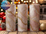 Pink Marble 20 oz Skinny Tumbler Wrap Sublimation Design, Gold Veins, Straight and Tapered Wrap png, Digital Download, Tumbler Design thumbnail 2
