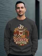 Coffee Weather Tee or Sweatshirt, Faux Patchwork Design thumbnail 17