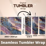 20 oz Skinny Tumbler Wrap Sublimation Design, Marble Texture, Straight and Tapered Wrap png, Rose Quartz Digital Tumbler Design thumbnail 5