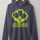 Pickleball Sport-Tek Performance Hood, Addicted Neon Paddles Burst Print, Court Sun Defense Lightweight Hoodie thumbnail 2