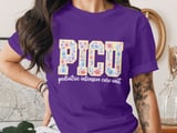 PICU Pediatric Intensive Care Unit Floral T-Shirt: Retro Nurse Design thumbnail 6