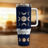 Moon Phases 40oz Tumbler Wrap, Celestial Seamless Digital Design, Distressed Tapered Full Moon Astrology Night Sky Sublimation Digital thumbnail 2