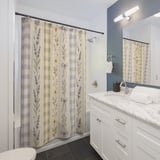 Lavender Meadow Gingham Charm Shower Curtain thumbnail 3