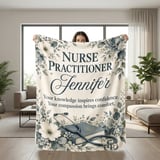 Nurse Practitioner Floral Blanket thumbnail 1