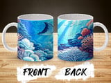 Underwater Coral Reef Mug Wrap Digital Design 11oz 15oz Sublimation PNG for Ocean Lovers | Marine Life Tropical Fish Scene Gift thumbnail 4
