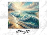 Ocean Waves Seamless Tumbler Wrap, Beach Scene PNG, 20oz Skinny Tumbler Design, Coastal Tumbler, Digital Download, Beach Lover Gift thumbnail 4