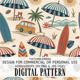 Retro Beach Day Digital Size Bundle Png thumbnail 2