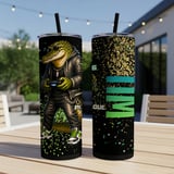 20oz Skinny Tumbler with Straw, Gamer Tumbler, Crocodile Gaming Cup, Video Game Gift for Boys and Teens thumbnail 8