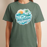 On Vacation Explore Relax Discover T-Shirt | Tropical Beach Summer Travel Tee | Wanderlust Holiday Outfit | Vacation Mode Gift thumbnail 3