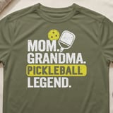 Pickleball Sport-Tek Performance Tee, Mom Grandma Pickleball Legend Graphic, Dinkeries Active Open Play Court Apparel thumbnail 4