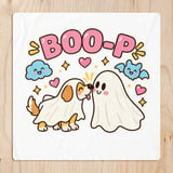 Puppy Ghost Boop Halloween T-Shirt with Sheet Costume Bat Cloud Stars Hearts Graphic Print thumbnail 8