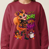 Sally the Squirrel Stylish Halloween Sweatshirt thumbnail 6