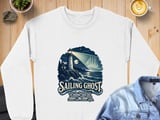 Sailing Ghost Lighthouse Crewneck Sweatshirts Nautical Phantom Ship Night Ocean Wave Graphic Print thumbnail 12