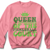 Pickleball Gildan Crewneck Sweatshirt, Queen of the Pickleball Court, Retro Court Warm Up Pullover thumbnail 8
