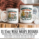 Dogs Bike Parade Digital Mug Wrap thumbnail 1