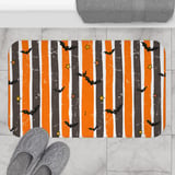Halloween Bat Shower Curtain and Bath Mat, Spooky Striped Bathroom Decor, Grunge Orange and Black Autumn Bat Decor, Gothic Home Gift thumbnail 16