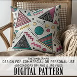 90s Memphis Style Digital Pattern Size Bundle Png thumbnail 5