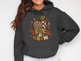 Retro Teacher Sweatshirt Teach and Grow Hoodie, Cute Boho Leopard Apple Teacher Appreciation Gift, Groovy Fall Educator Tote Bag thumbnail 10