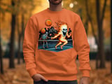 Flaming Skull Tennis Player T-Shirt, Zombie Spectators, Sports Tee, Unique Tennis Shirt, Skeleton Athlete, Halloween T-Shirt, Tennis Gift thumbnail 3
