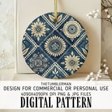 Bohemian Indigo Pattern Digital Size Bundle Png thumbnail 3