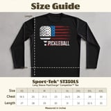 Pickleball Sport-Tek Long Sleeve Tee, PICKLEBALL Patriotic American Flag, UV Protection Sun Shield Shirt thumbnail 12