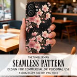 Cherry Blossom Tumbler, Digital Papers, Watercolor Flowers, Floral Junk Journal, Printable Tumbler PNG, Scrapbooking Paper Designs thumbnail 6